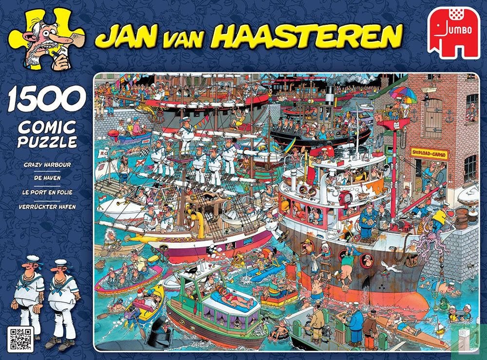 Jan van Haasteren puzzel ‘De Haven’ 1500 stukjes, Ophalen of Verzenden, 500 t/m 1500 stukjes, Zo goed als nieuw, Legpuzzel