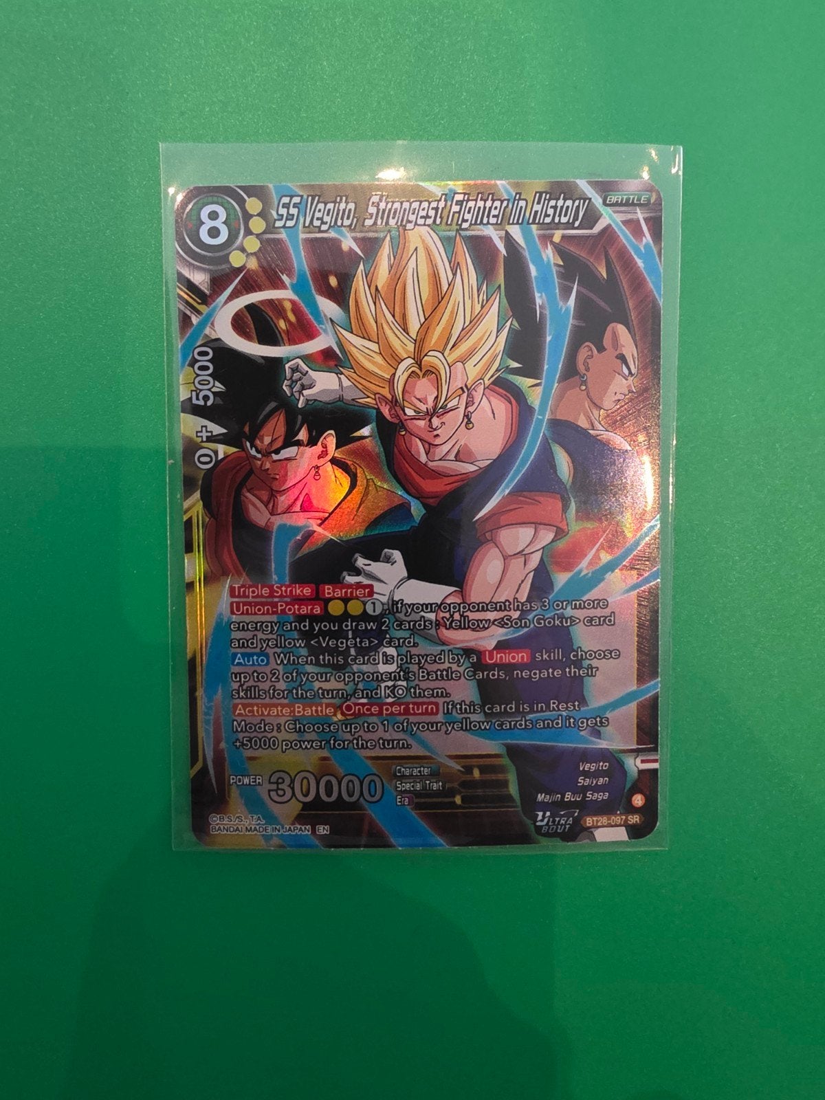 SS Vegito, Strongest Fighter in History BT28-097 SR, Hobby en Vrije tijd, Ophalen of Verzenden, Zo goed als nieuw