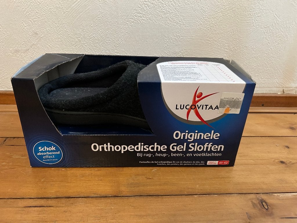 slippers heren maat 41 42 lucovital pantoffels orhopetische, Zwart, Nieuw, Ophalen of Verzenden, Lucovital