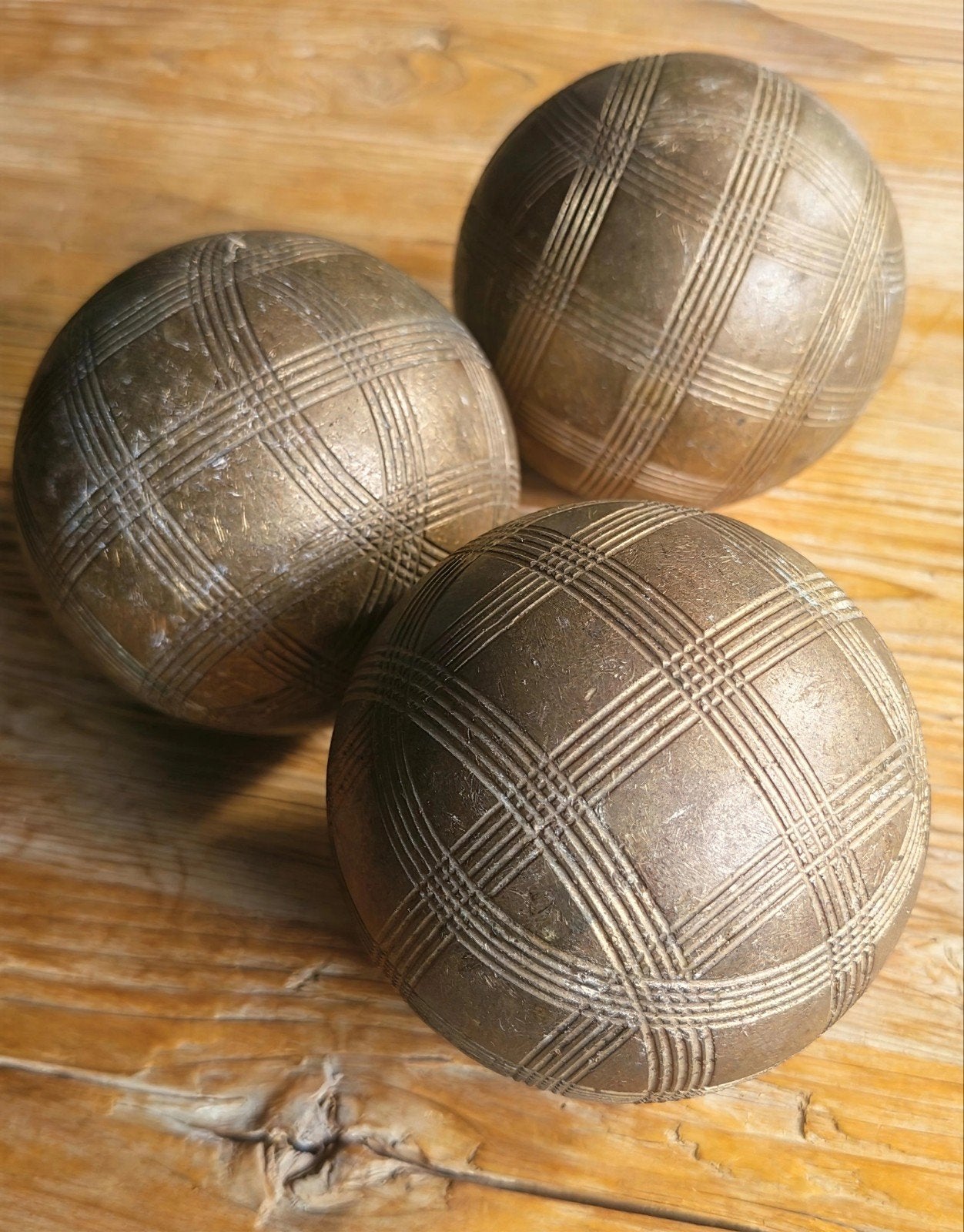 Mooie set vintage bronzen Boules Lyonnaises (3 stuks), Ophalen of Verzenden