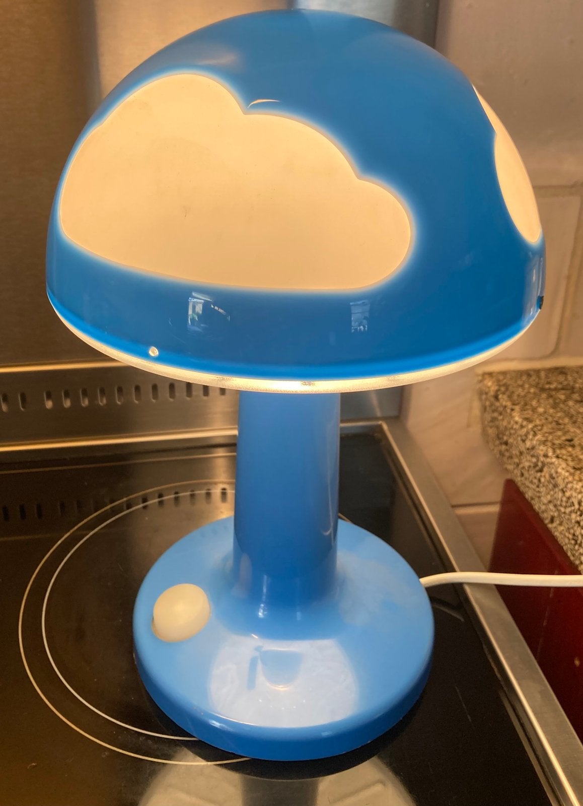 Vintage Ikea Blue Skojig lamp, met transformator, Antiek en Kunst, Ophalen