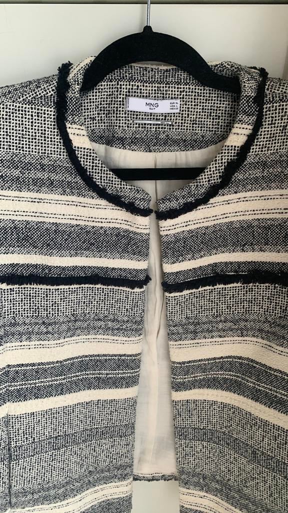 Colbert gevoerd zwart wit mango xl, Ophalen of Verzenden, Zo goed als nieuw, Maat 42/44 (L), Zwart