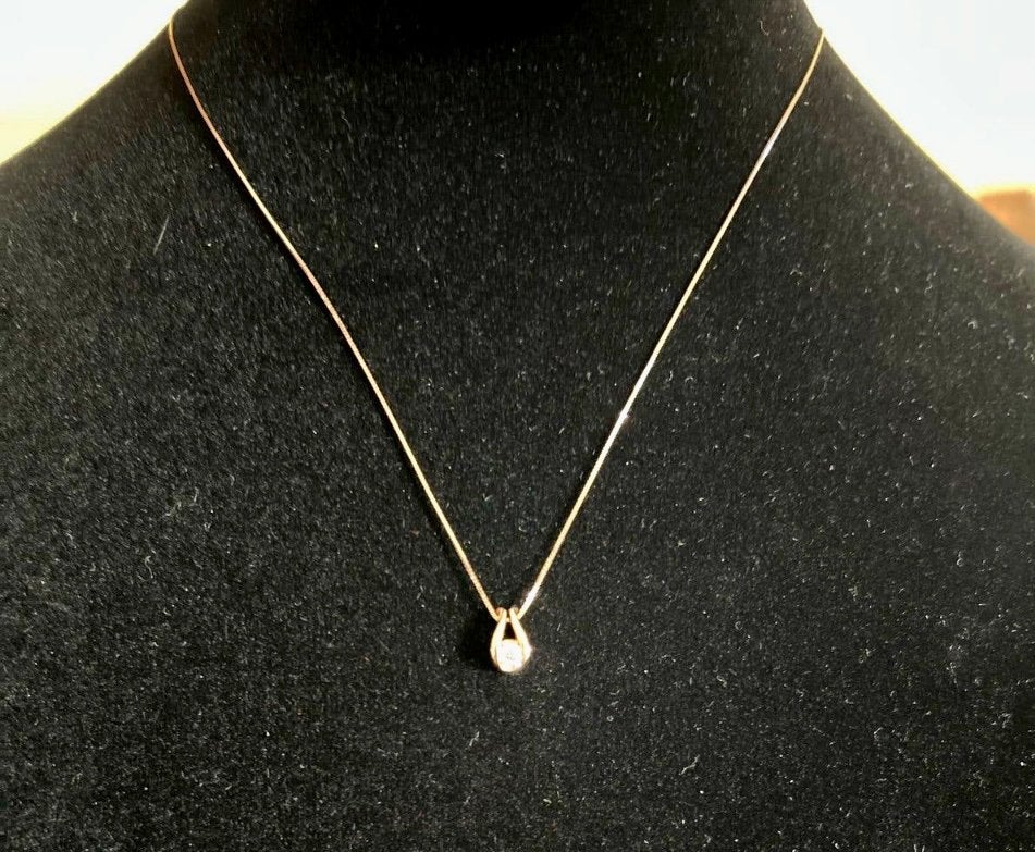 14K Roségouden Ketting met Diamanten Hanger nieuw, Nieuw, Ophalen of Verzenden, Roze, Met edelsteen