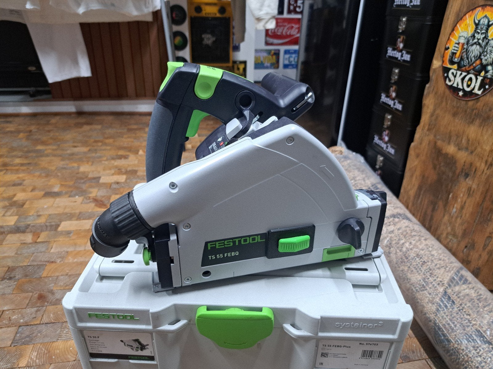 Festool TS 55 F invalzaag met 2 geleiderails, Ophalen