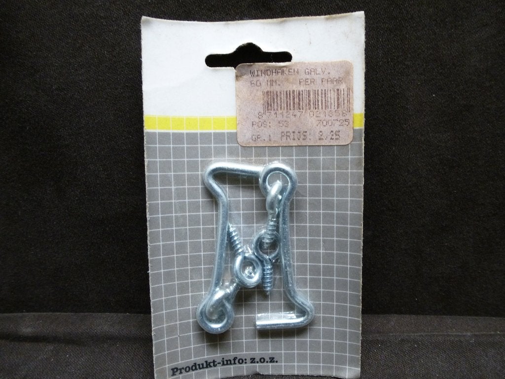 Nieuwe gegalvaniseerde windhaken, 60 mm, per paar, Ophalen of Verzenden, Nieuw