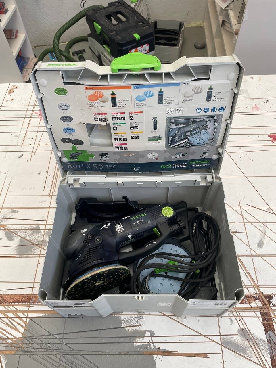 Festool Rotex RO 150 FEQ - Plus (+systainer), Ophalen of Verzenden, Zo goed als nieuw, 600 tot 1200 watt, Excentrische schuurmachine