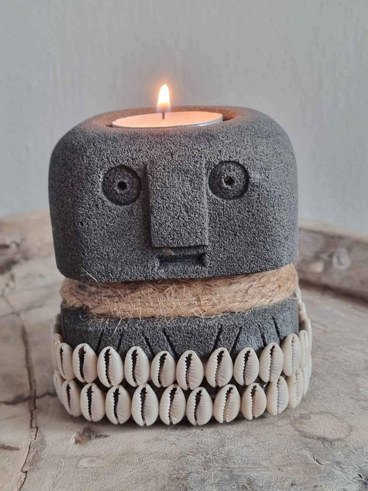Stoneman theelichthouder Ubud Bali 10cm, Overige merken, Waxinelichthouder, Nieuw, Ophalen of Verzenden