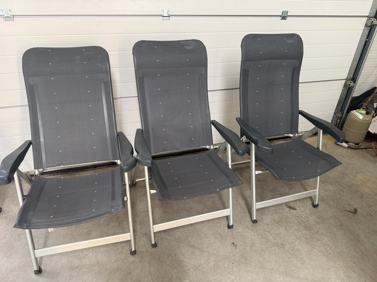 3 Crespo campingstoelen - Comfortabel en verstelbaar, Ophalen, Gebruikt, Campingstoel