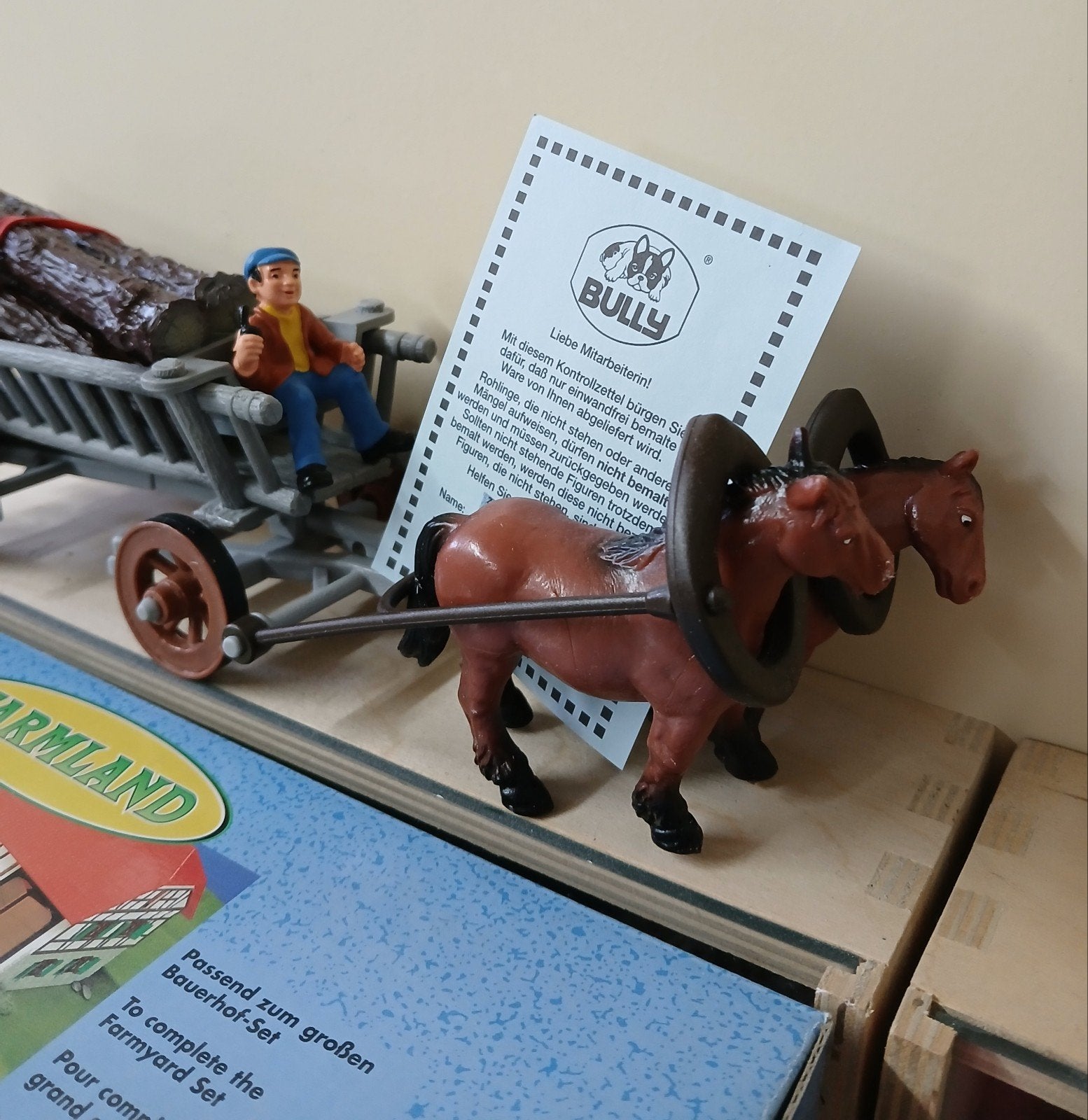 Bullyland Farmland Langholzwagen, Nieuw met certificaat, Ophalen of Verzenden, Nieuw, Groter dan 1:32