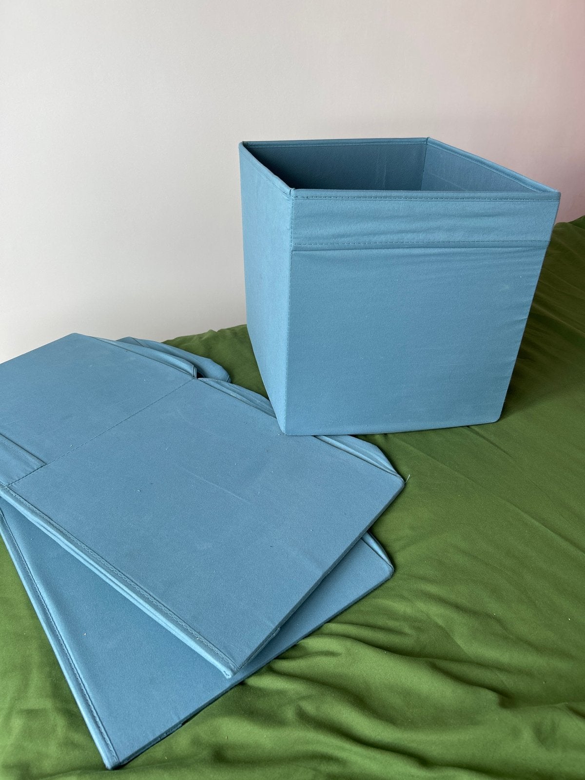 Opbergmand Kallax blauw 8 stuks, Ophalen, Gebruikt, Blauw, Textiel