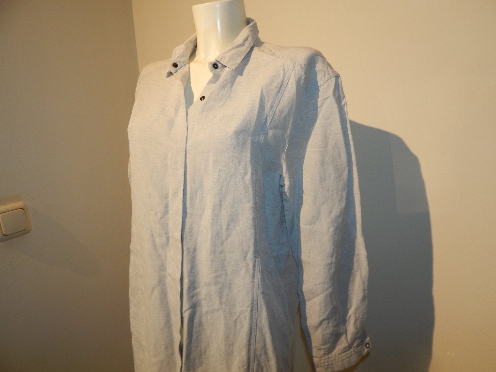 Humanoid deels linnen door knoop jurk blouse look mt M, Kleding | Dames, Maat 38/40 (M), Humanoid, Ophalen of Verzenden, Zo goed als nieuw