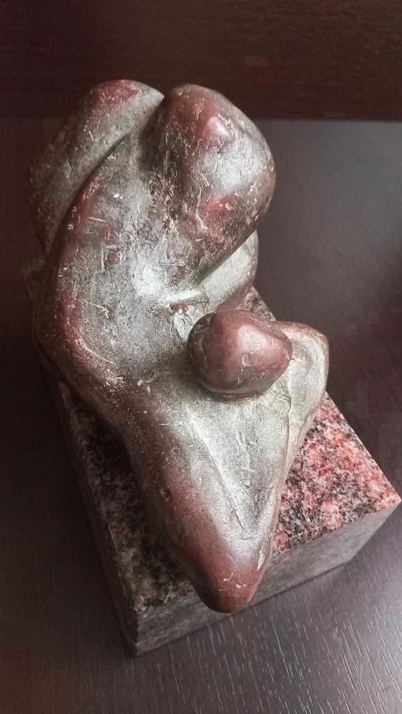 Brons beeld, Abstracte sculptuur Vrouw Liggend los op sokkel, Antiek en Kunst, Antiek | Koper en Brons, Ophalen of Verzenden, Brons