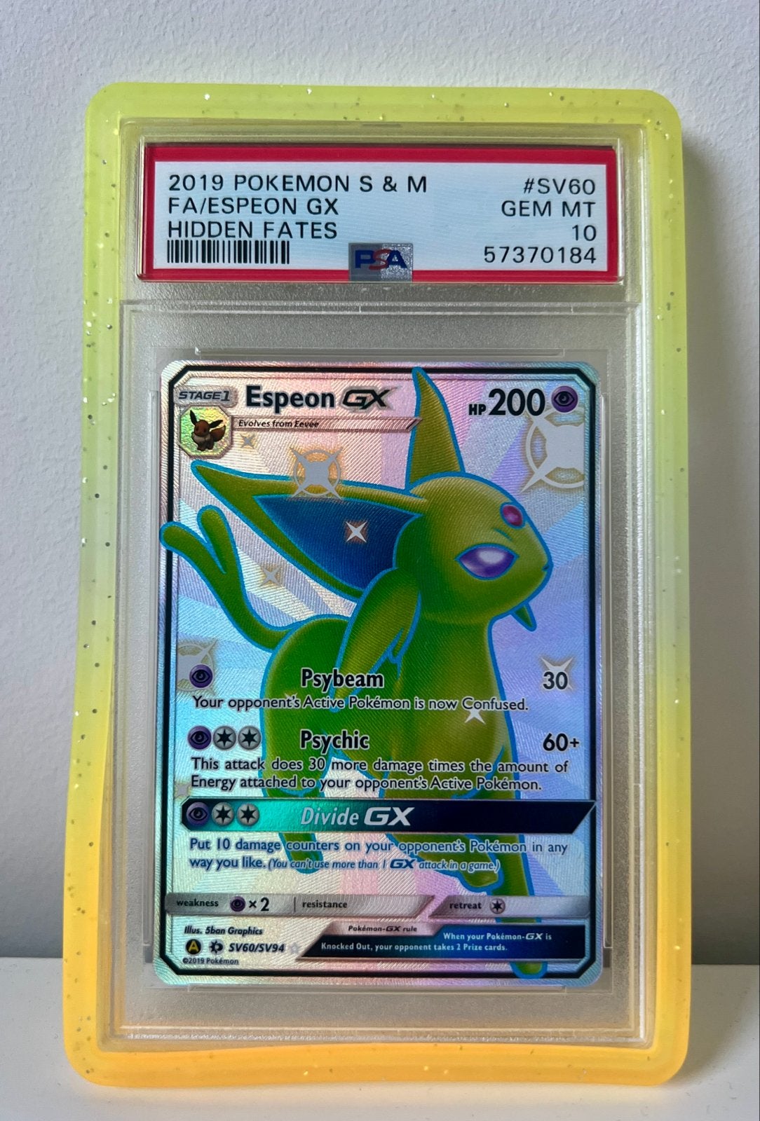 Espeon GX SV60/SV94 Hidden Fates PSA 10 Gem Mint Pokémon Kaa, Ophalen of Verzenden, Nieuw, Losse kaart, Foil