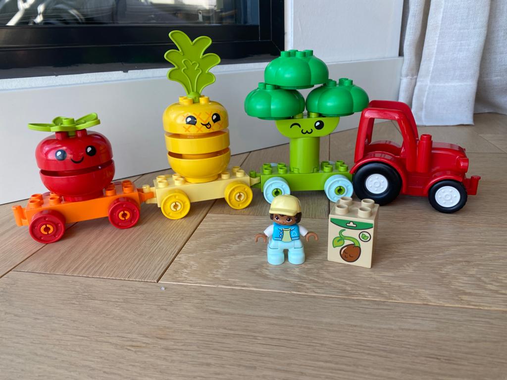 LEGO Duplo Mijn Eerste Groenten en Fruit Tractor 10981, Ophalen of Verzenden, Zo goed als nieuw, Compleet, Duplo