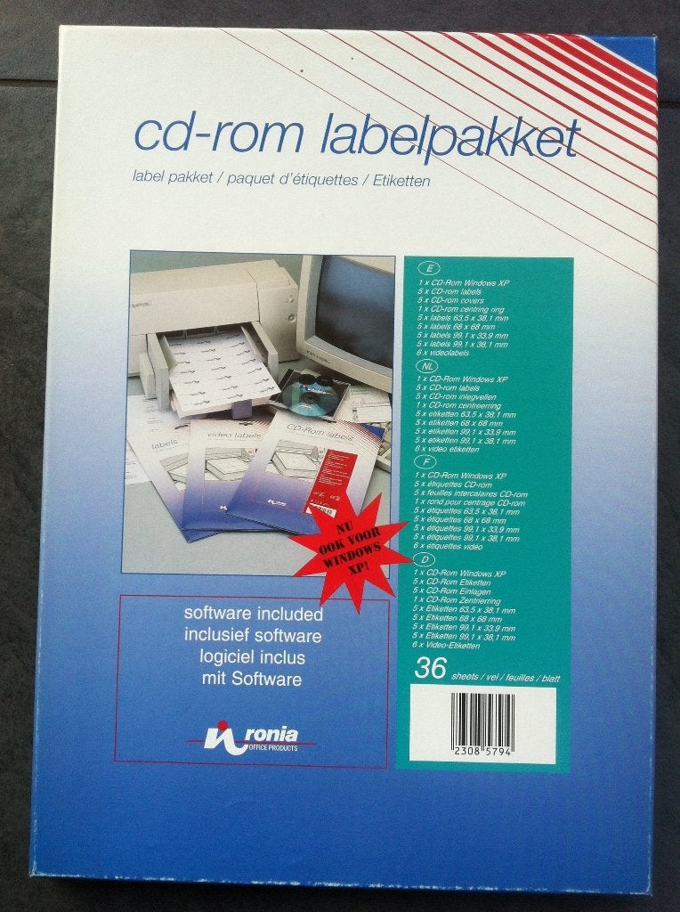 CD-Rom labelpakket en 20x A4 glossy fotopapier., Diversen, Ophalen of Verzenden, Zo goed als nieuw