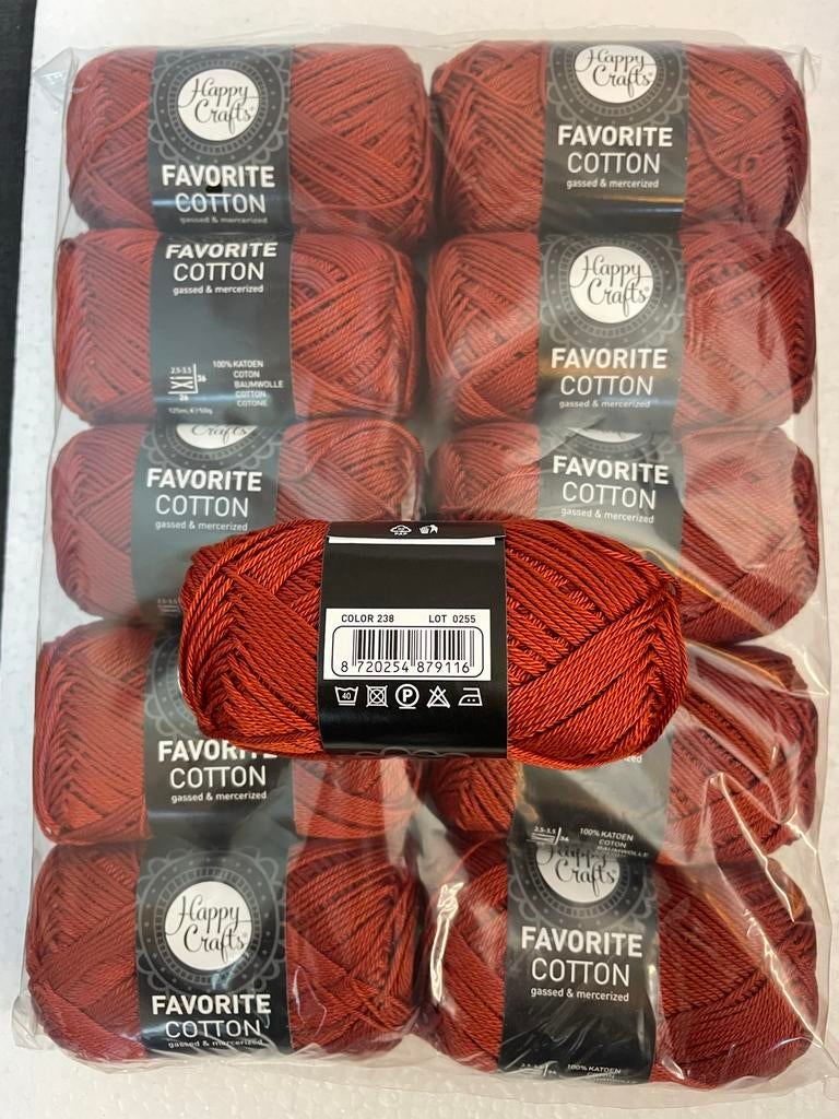 Happy Crafts Favorite Cotton Gassed & Mercerized - 10 bollen, -, Breien of Haken, -, Nieuw