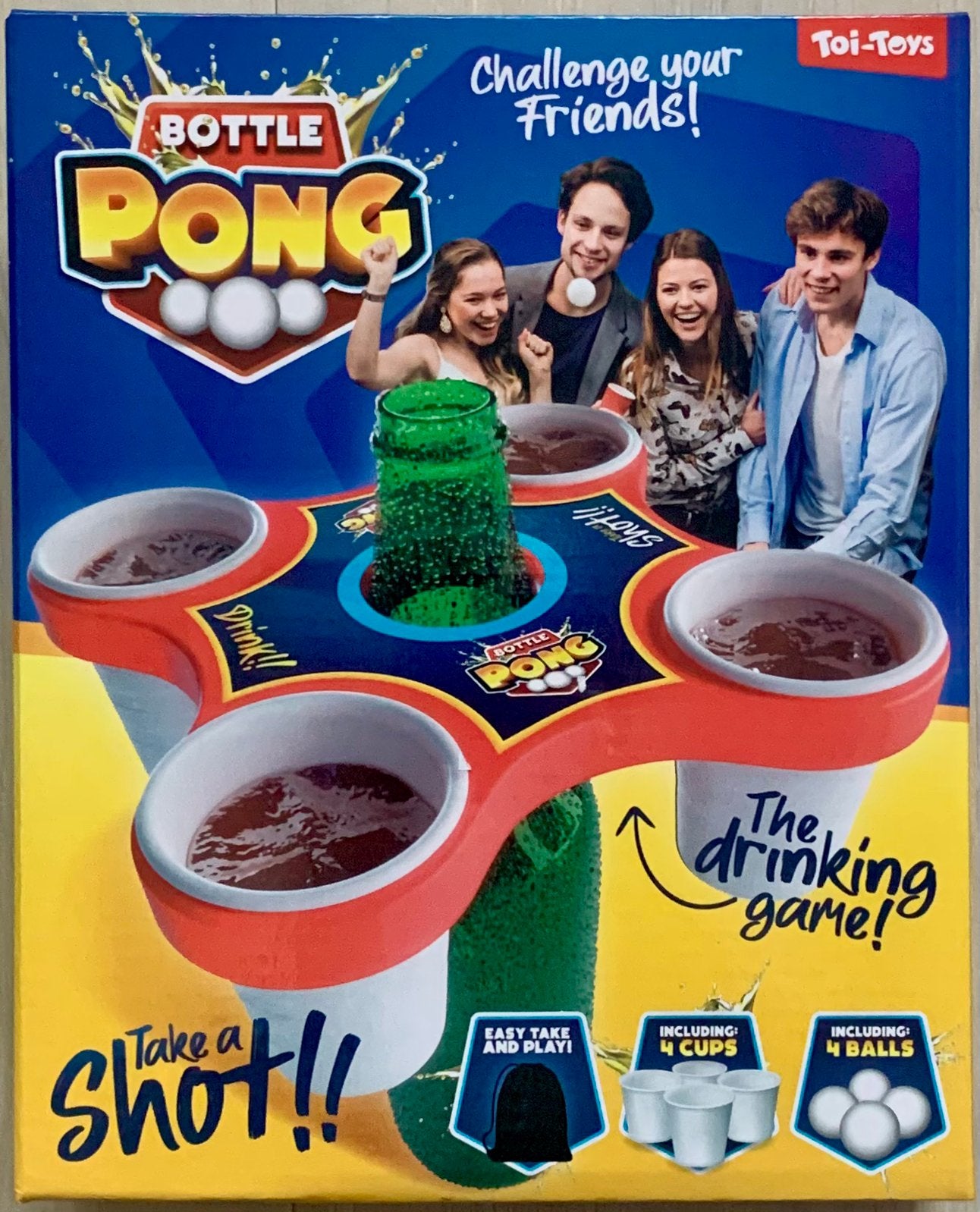 Beer Bottle Pong [4 Cups, 4 Ballen] Nieuw, Ophalen of Verzenden, Nieuw