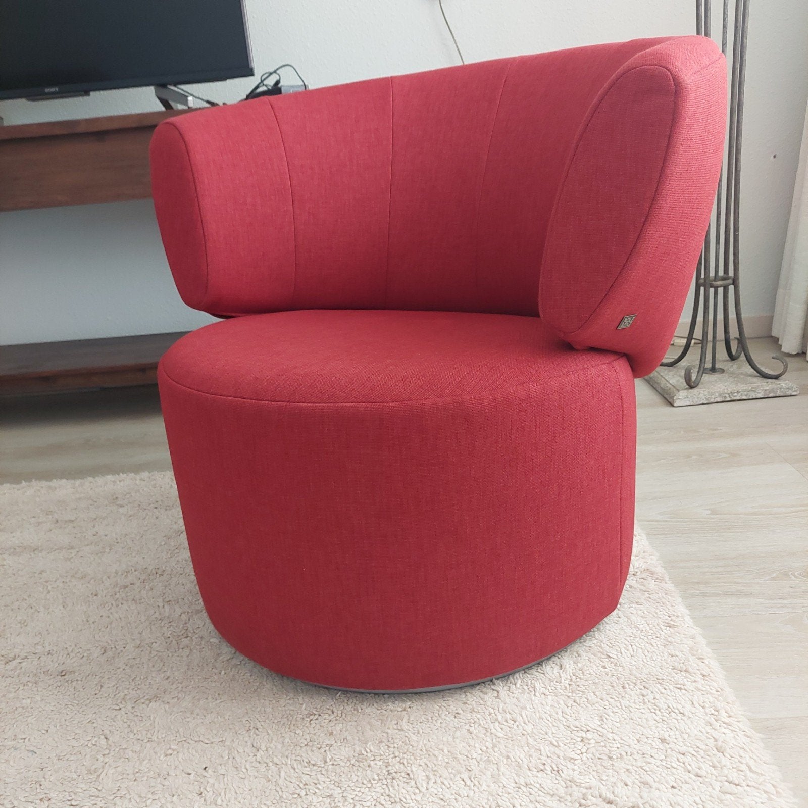 Rolf Benz Draaibare Stoel - Rood (75x82 cm), Gebruikt, Stof, Rood, Ophalen