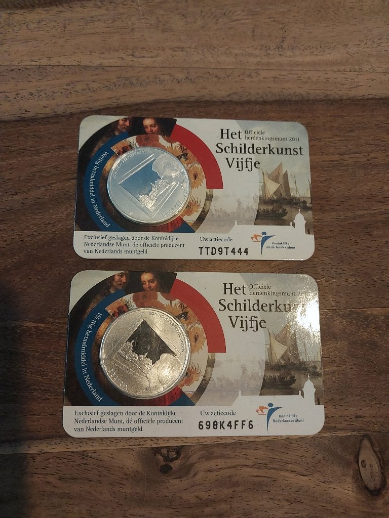 Het schildersvijfje in coincard, Verzenden, Nederland, Munten