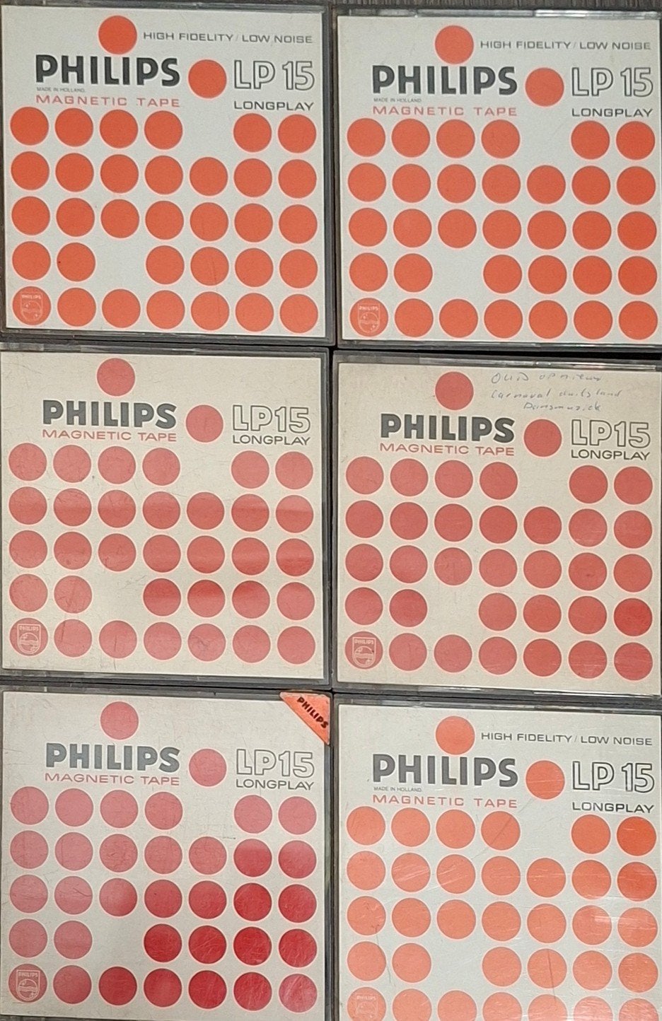6 Philips LP15 bandrecorder banden - High Fidelity, Ophalen of Verzenden, Onderdeel, Met banden