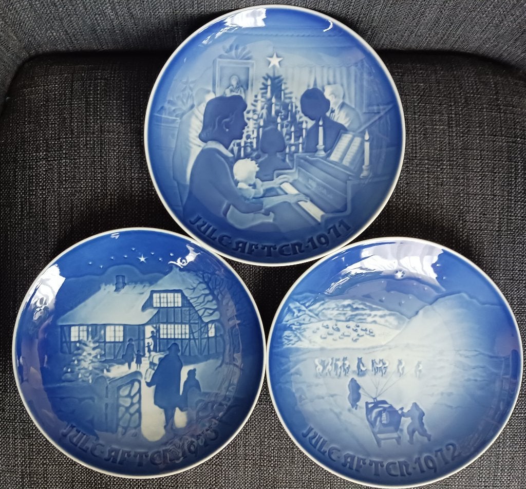 3x kerst wandbord Bing & Grondahl 71 - 72- 73, Ophalen, Gebruikt