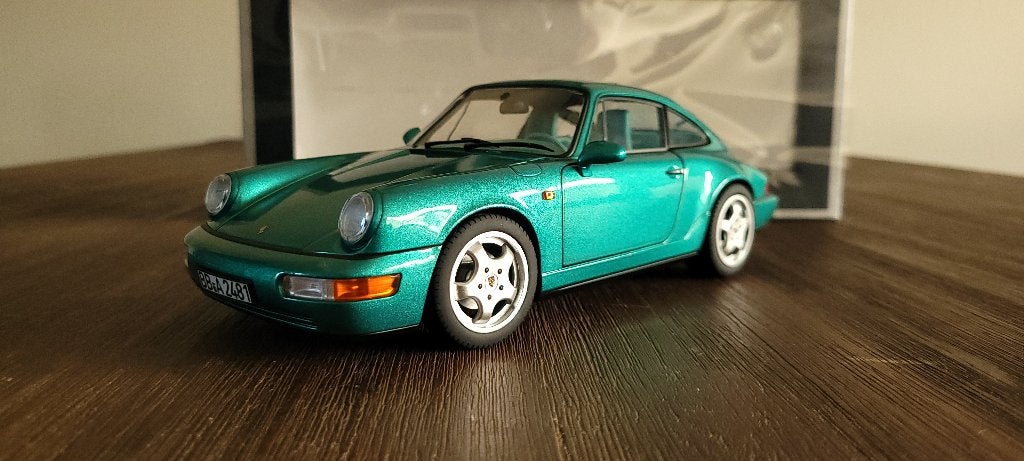 Porsche 911 Carrera 2 1992 mint groen 1/18 NOREV Schade, Ophalen of Verzenden, Zo goed als nieuw, Auto, Norev