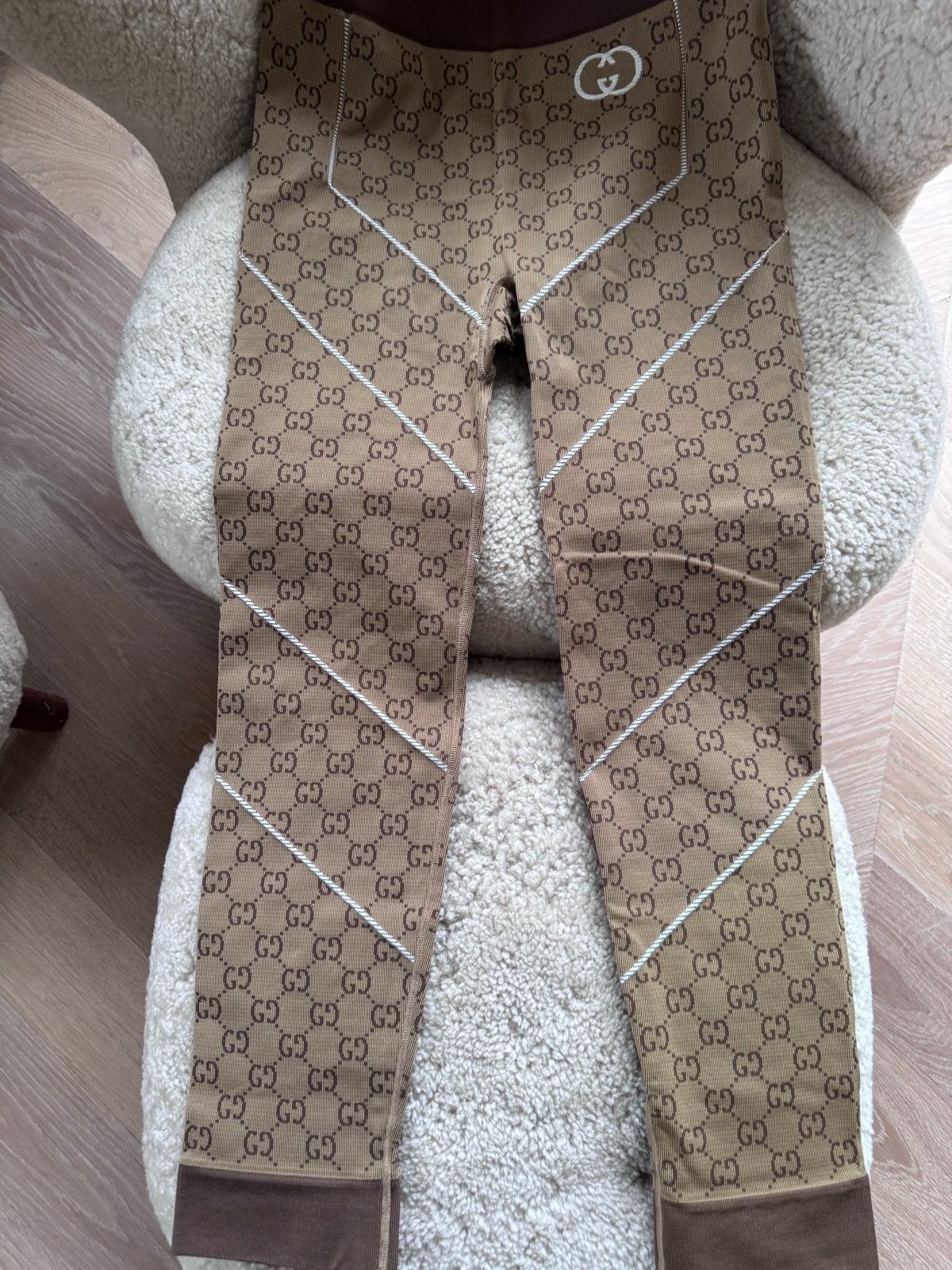 Gucci GG Jacquard Legging - Maat L, Legging, Bruin, Verzenden, Nieuw