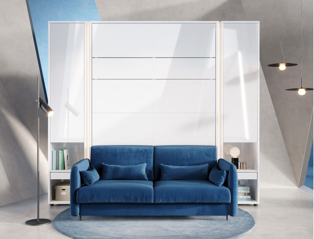 Concept bank (voor opklapbed verticaal 160 cm) - Blauw, Niet ingevuld, Niet ingevuld, Niet ingevuld