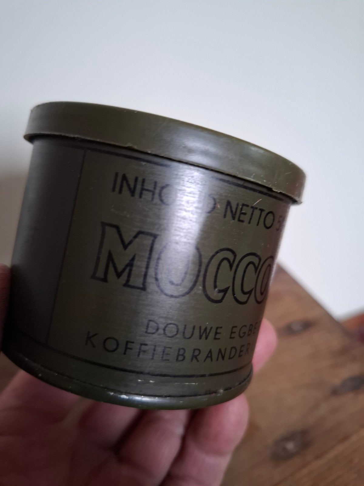 Vintage Douwe Egberts Moccona Koffieblikje - Groen, Verzamelen, Ophalen of Verzenden