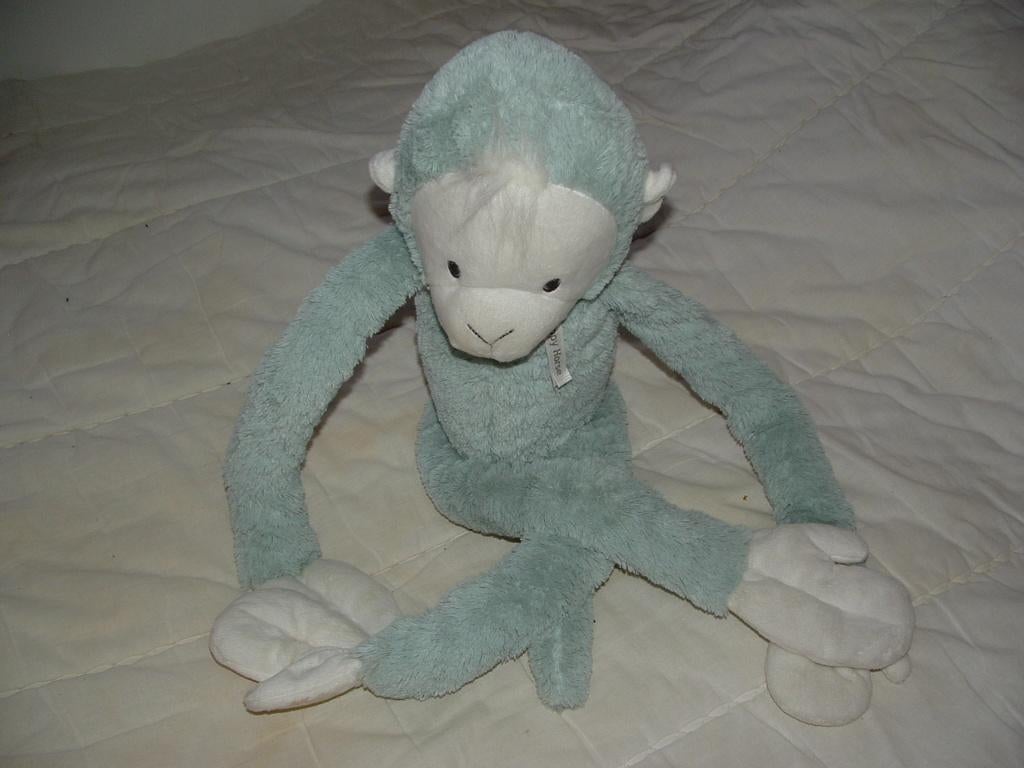 HAPPY HORSE AAP TEAL HANGING MONKEY MICKEY NR4, Kinderen en Baby's, Speelgoed | Knuffels en Pluche, Groen, Overige karakters, Nieuw
