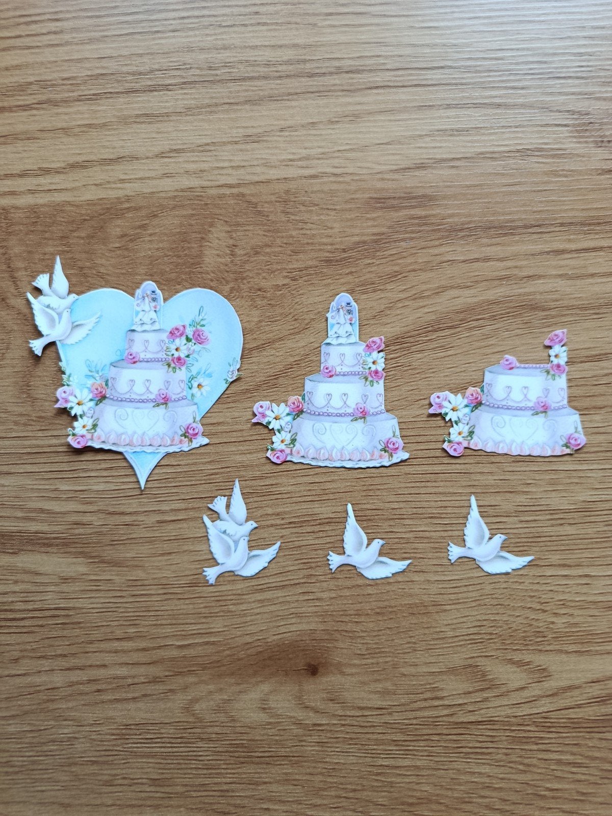 3D plaatjes taart met vogels,, Hobby en Vrije tijd, Kaarten | Zelf maken, Ophalen of Verzenden, Nieuw, Overige thema's, Overige typen
