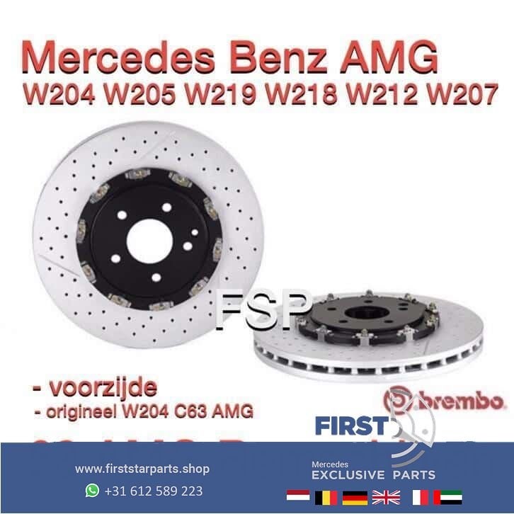 63 AMG Remschijven nieuwstaat Mercedes Brembo W204 W207 W212, Auto-onderdelen, Remmen en Aandrijving, Gebruikt, -, -, Ophalen of Verzenden