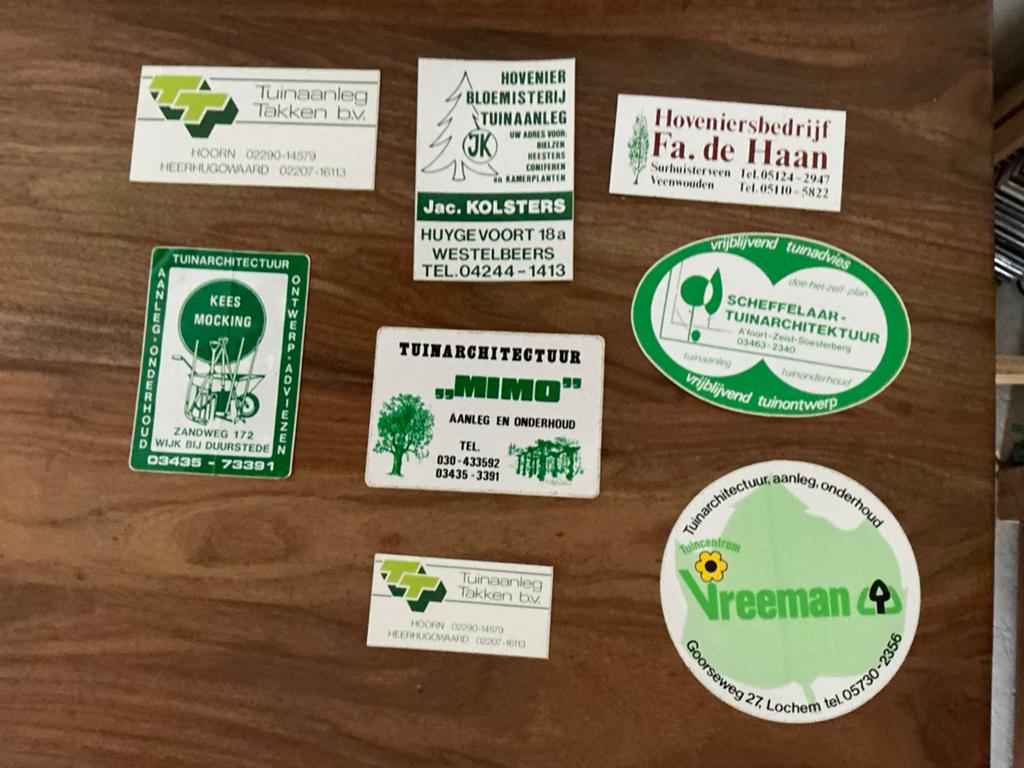 Stickers tuinarchitectuur/ tuinaanleg en hoveniers, Ophalen of Verzenden, Zo goed als nieuw