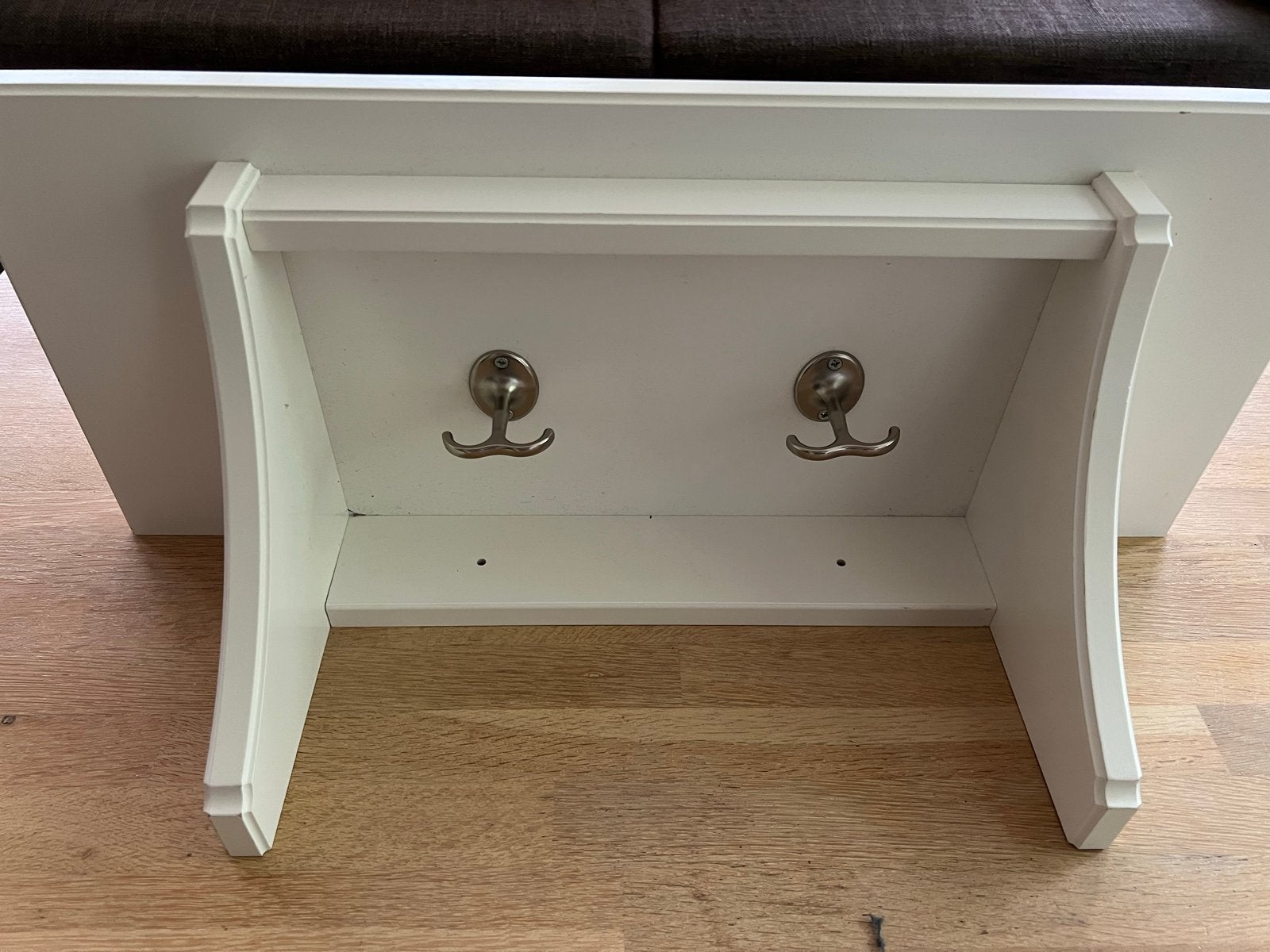 Witte wandkapstok Ikea Stenstorp plank en 2 haken, Wandkapstok, Gebruikt, Ophalen of Verzenden, Minder dan 100 cm