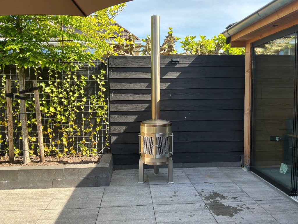 Uniek handgemaakte RVS 3 mm tuinhaard, Tuin en Terras, Tuinhaarden, Ophalen, Zo goed als nieuw