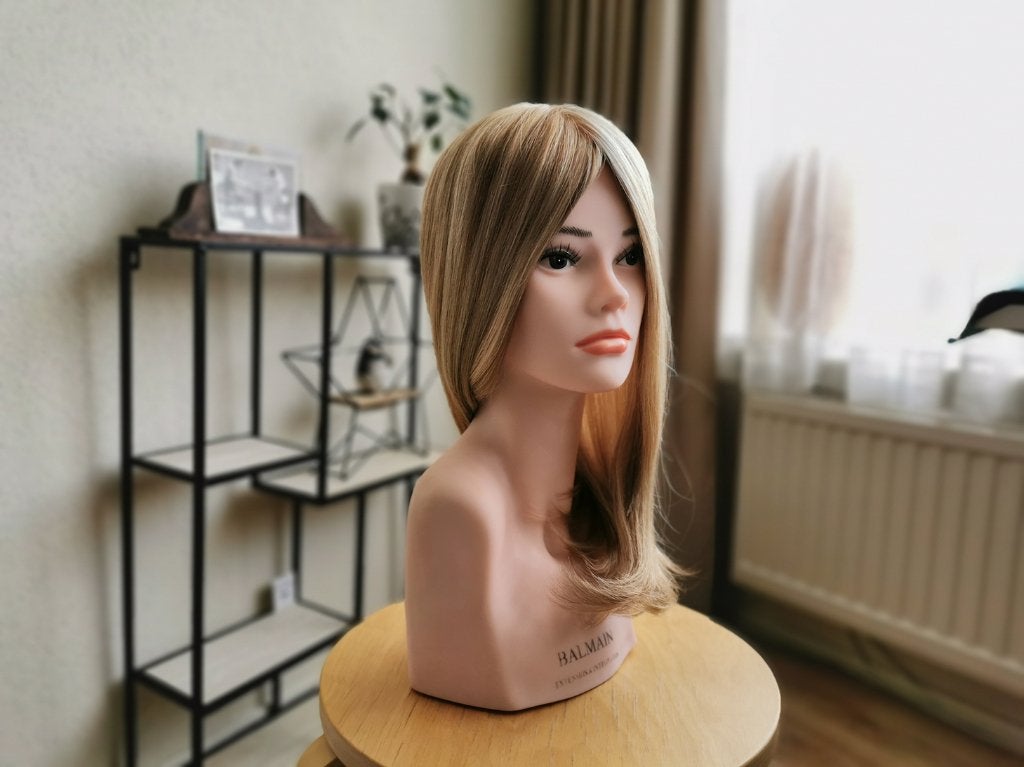 Nieuw clip-in haarstuk – Europees haar – 16 inch – Blond Mix, Ophalen, Nieuw, Pruik of Haarverlenging