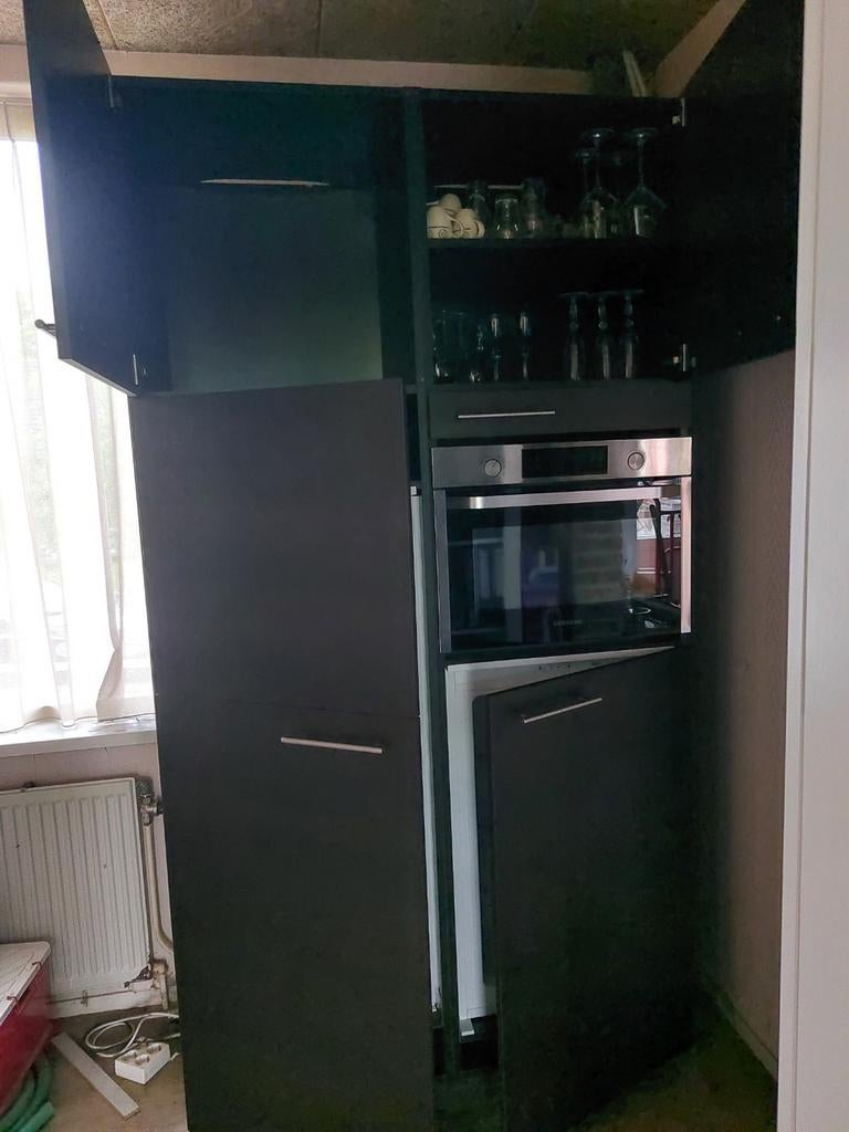 Keukenkast met vriezer, koelkast en combimagnetron, Witgoed en Apparatuur, Ovens, Ophalen of Verzenden, Gebruikt, Minder dan 45 cm