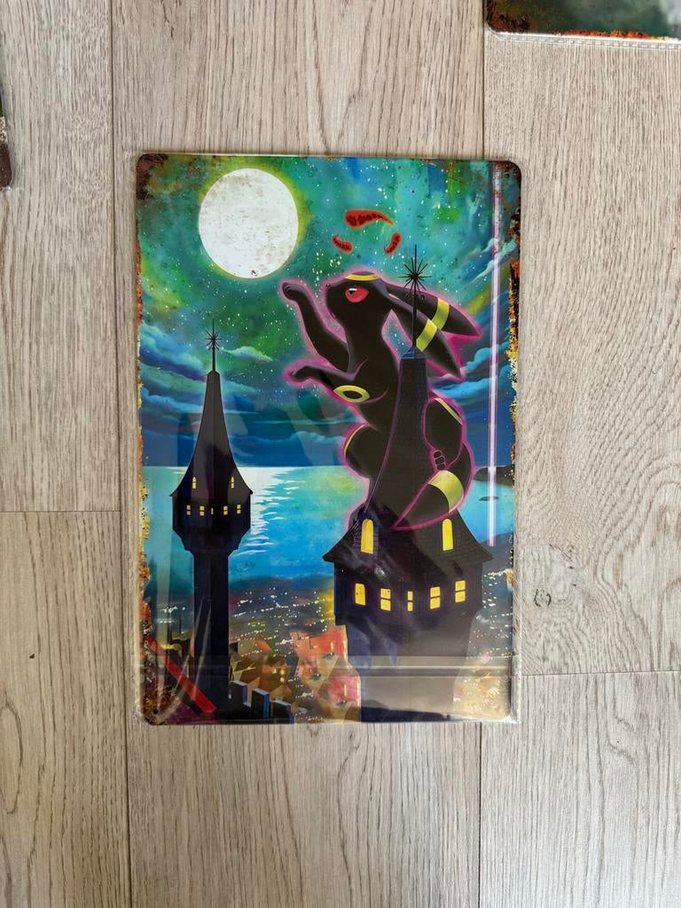 Pokémon Umbreon Metalen Plaat / bordje 30x20 cm, Ophalen, Nieuw, Overige typen