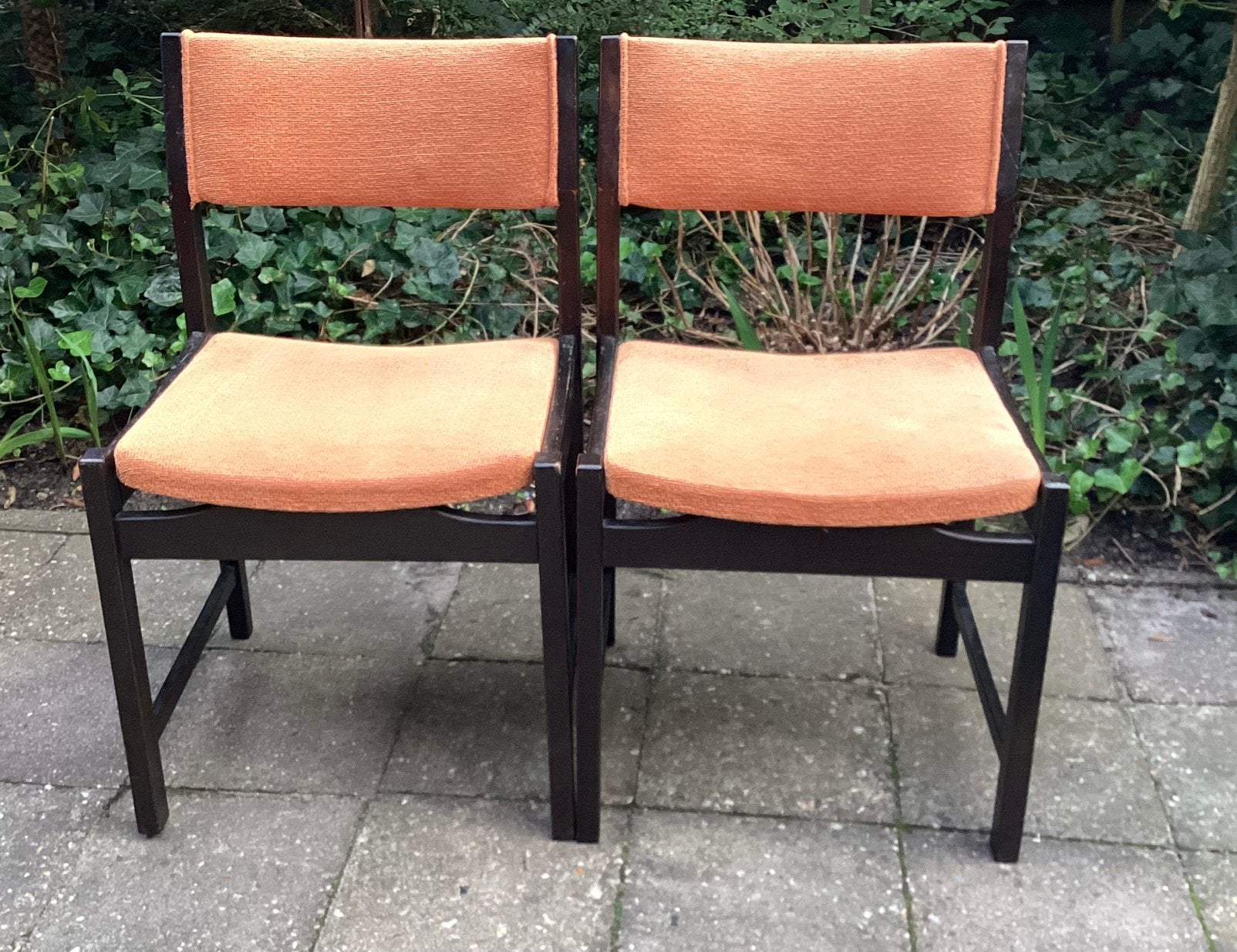 Vintage Wengé Hout Deens Design set van twee, Twee, Bruin, Ophalen of Verzenden, Zo goed als nieuw