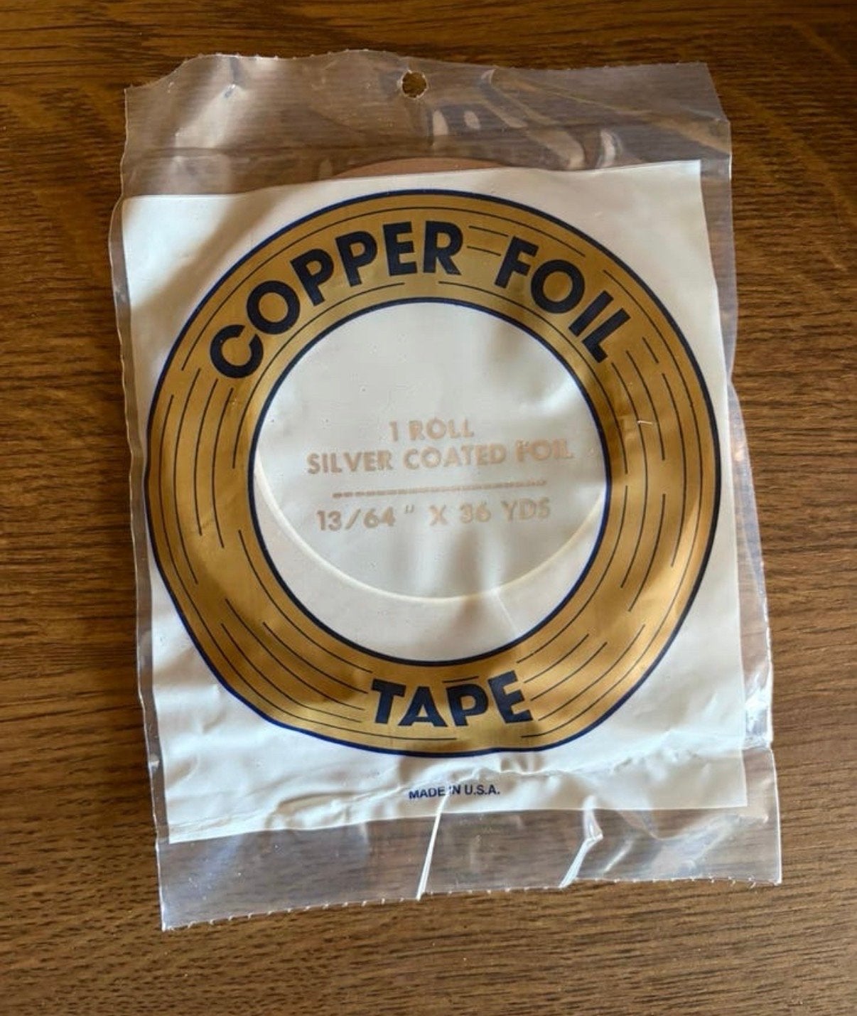 27x  Copper Foil 13/64” 5,2mm Tiffany glas-in-lood, Zelfklevend, Zilver, Overige thema's, Nieuw