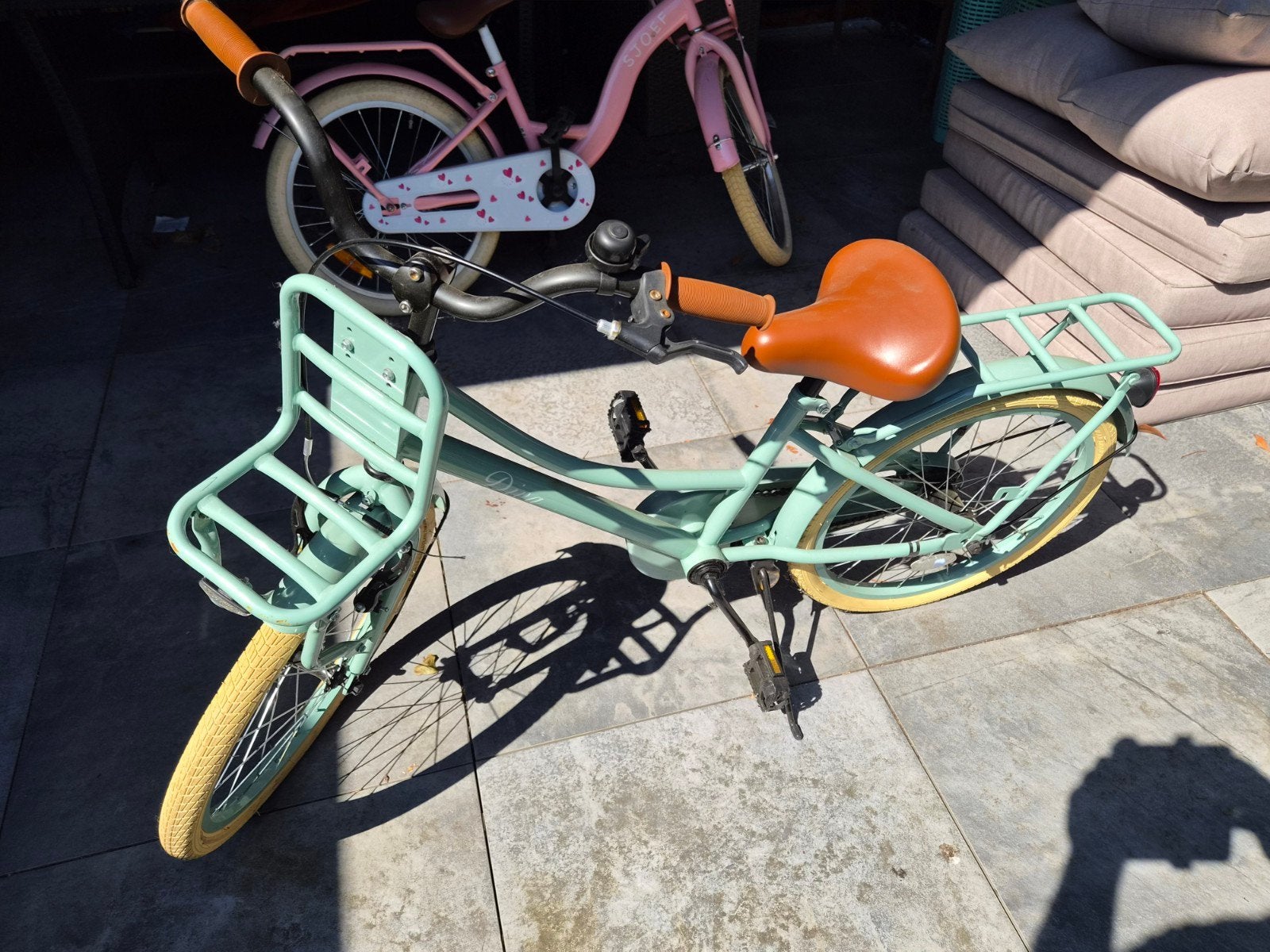 Diva transportfiets 20 inch - Mintgroen met voordrager, Ophalen, Terugtraprem, Handrem, Diva
