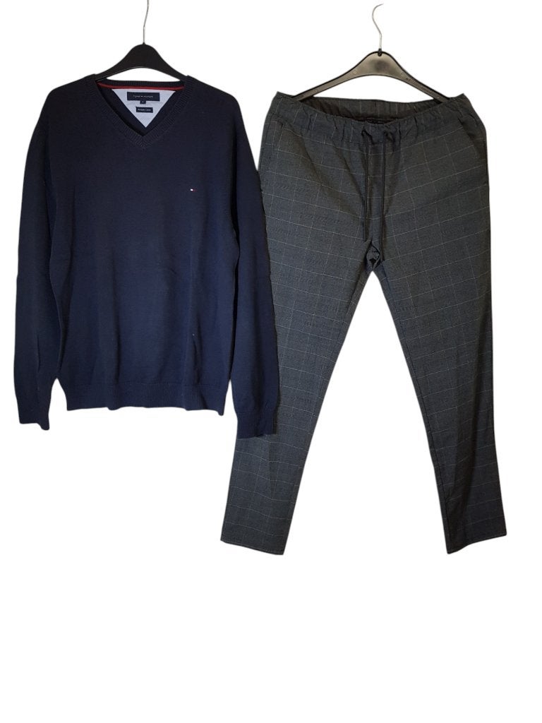 Geweldige grijze REFILL geruite jog pantalon maat M., Refill, Zo goed als nieuw, Grijs, Verzenden