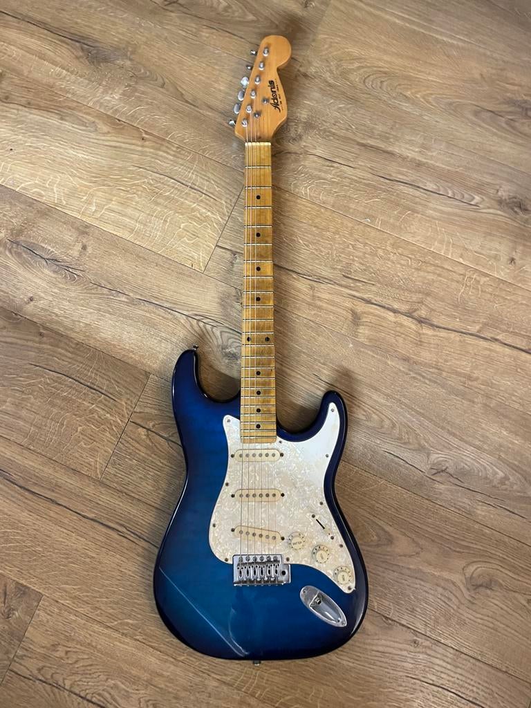 Adonis Elektrische Gitaar - Blauw met Witte Slagplaat, Ophalen, Gebruikt, Solid body, Overige merken