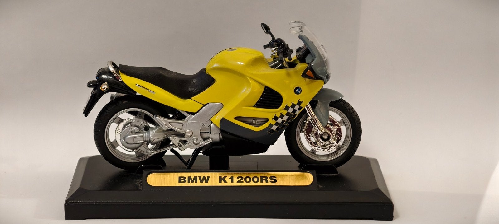 BMW K1200RS schaalmodel / miniatuurmotor – Geel/Grijs (met d, Ophalen of Verzenden, Zo goed als nieuw, Blauw