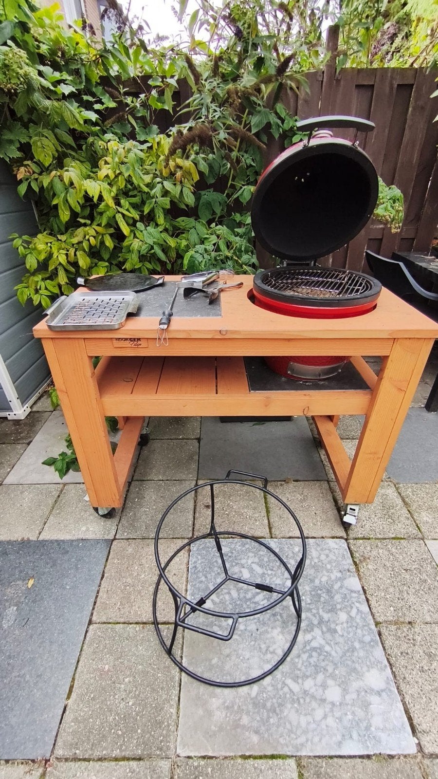Kamado Joe Junior set met buitenkeuken en accessoires, Tuin en Terras, Ophalen, Gebruikt, Kamado barbecue