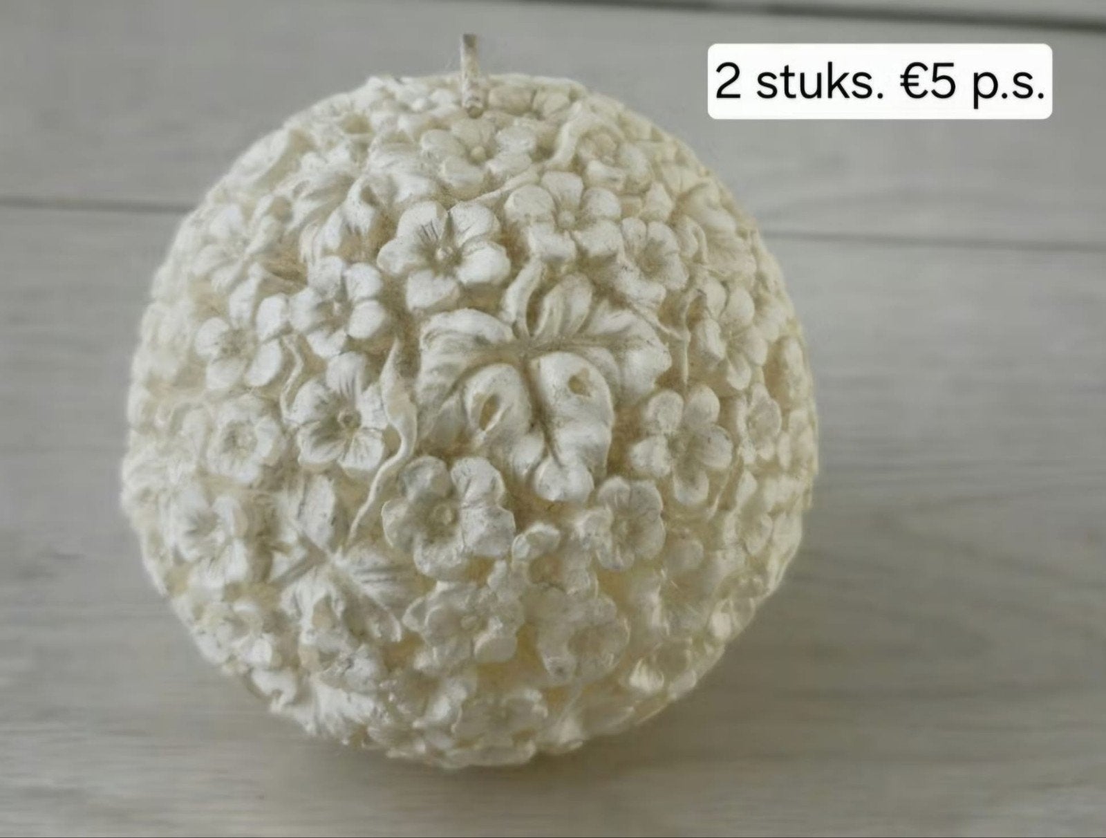 Zara Home Kaars met Bloemenreliëf, Ophalen, Nieuw, Wit, Modern