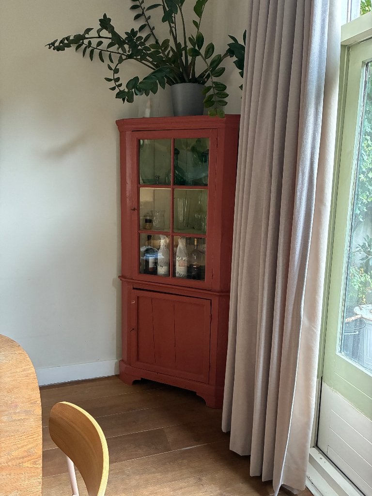 Hoekkast hout - rood geverfd, Ophalen of Verzenden