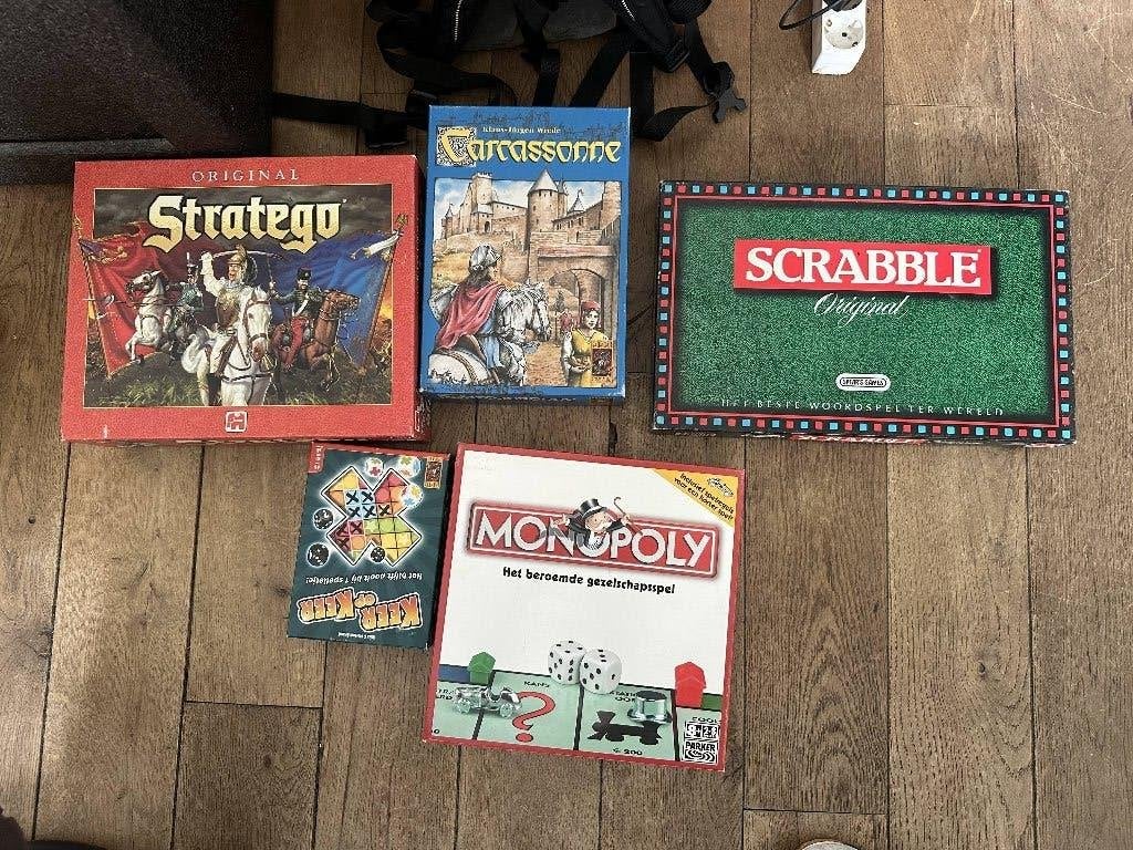 Diverse gezelschapsspellen (Monopoly, Stratego, Carcassonne), Vijf spelers of meer, Ophalen, Gebruikt