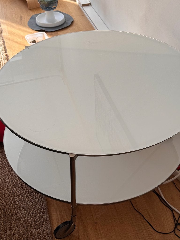Rond koffie tafel, Huis en Inrichting, Tafels | Salontafels, Gebruikt, 50 – 75, 50 tot 100 cm, 50 tot 100 cm, Rond, Glas, Ophalen