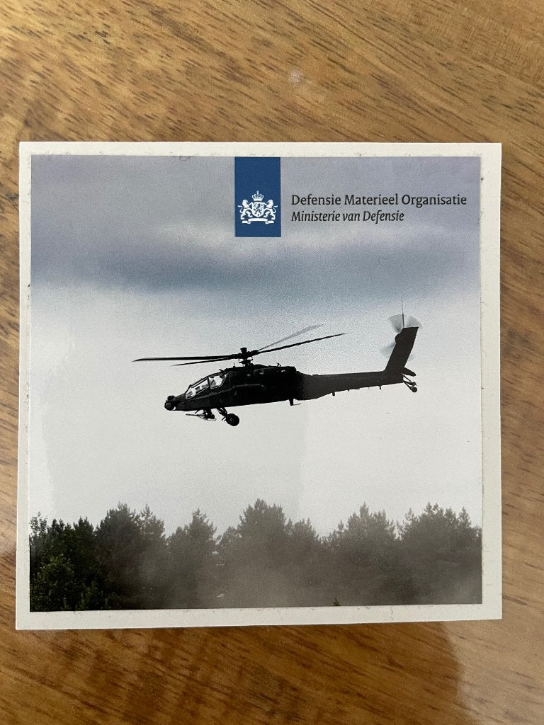 Luchtmacht sticker /stickers Apache helikopter, Ophalen of Verzenden, Luchtmacht, Nederland, Embleem of Badge